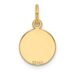 14k Plain .011 Gauge Round Engravable 10.6mm Disc Charm - Image 2
