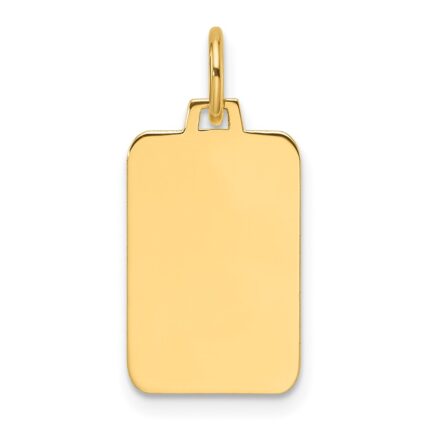 14k Plain .027 Gauge Engravable Rectangular 15.4x10.5mm Disc Charm