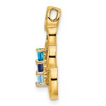 14k 3 Synthetic Stone Family Pendant - Image 3