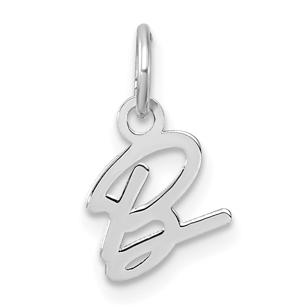 XNA1467W_B.jpg 14K White Gold Uppercase Letter B Initial Charm - Image 1