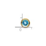 14k 5mm Round Blue Topaz Bezel Chain Slide - Image 4
