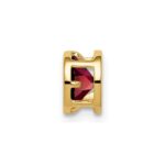 14k 5mm Round Garnet Bezel Chain Slide - Image 2