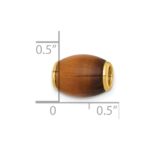 14K Polished Tiger's Eye Oval Barrel Bead Chain Slide Pendant - Image 4