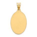 14k Polished and Satin Hollow Our Lady of Guadalupe Medal Oval Pendant - Image 4