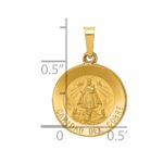 14k Polished and Satin Hollow Caridad Del Cobre Medal Round Pendant - Image 3