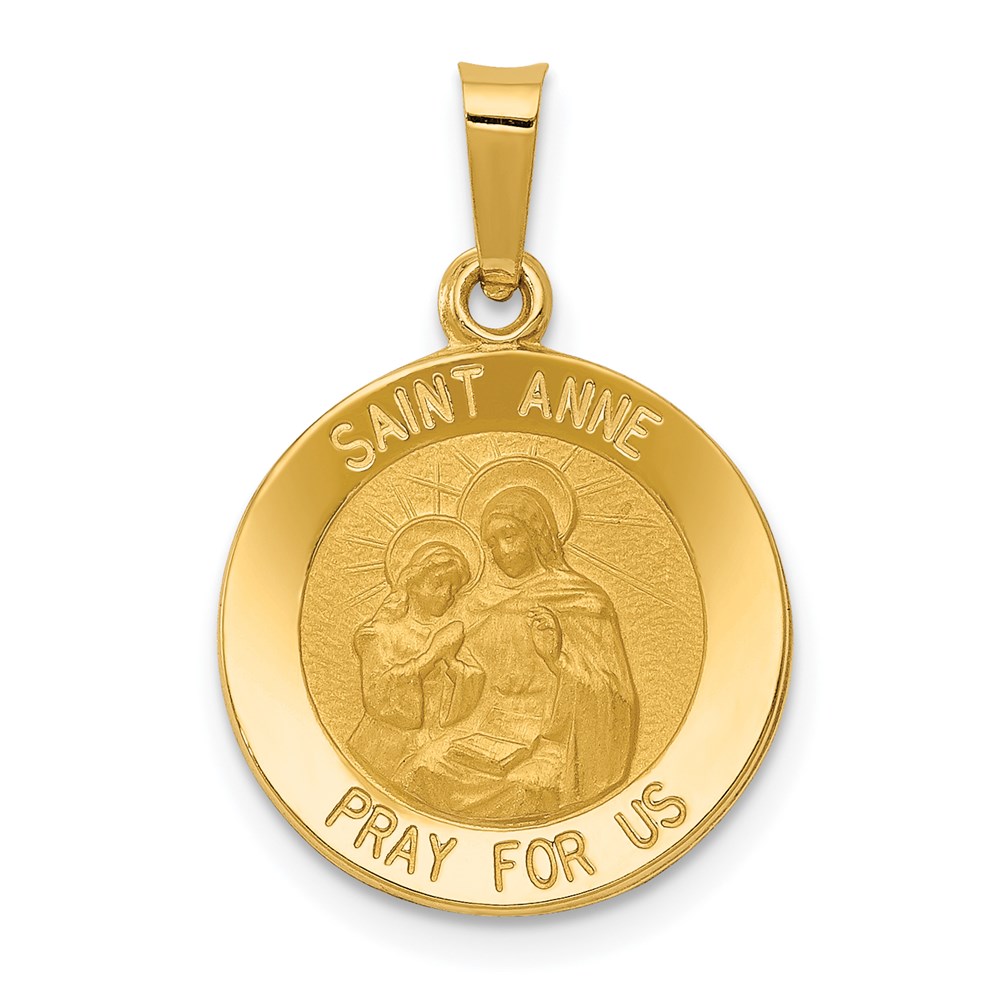XR1285.jpg 14k Polished and Satin Hollow St. Anne Medal Pendant - Image 1