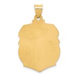 14k Polished and Satin Hollow Large St. Michael Medal Badge Pendant - Image 4