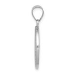 14k White Gold Polished and Satin Hollow St Florian Medal Round Pendant - Image 2