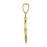 14k Polished and Satin Hollow St Francis Medal Round Pendant - Image 2