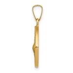 14k Polished and Satin Hollow St Francis of Assisi Medal Round Pendant - Image 2
