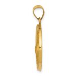 14k Polished and Satin Hollow St Francis of Assisi Medal Round Pendant - Image 2
