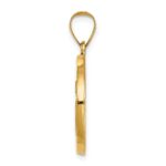 14k Polished and Satin Hollow St Gabriel Medal Round Pendant - Image 2