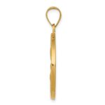 14k Polished and Satin Hollow St Joseph Medal Round Pendant - Image 2