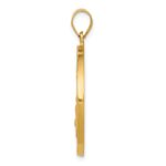 14k Polished and Satin Hollow Large St Joseph Medal Round Pendant - Image 2