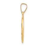 14k Polished and Satin Hollow St Mark Medal Round Pendant - Image 2
