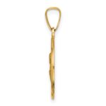 14k Polished and Satin Hollow Saint Peter Medal Round Pendant - Image 2