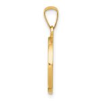14k Polished and Satin Hollow FIRST HOLY COMMUNION Medal Round Pendant - Image 2
