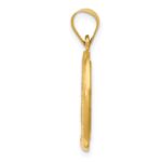 14k Polished and Satin Hollow Miraculous Medal Oval Pendant - Image 2