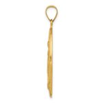 14k Polished and Satin Hollow Miraculous Medal Oval Pendant - Image 2