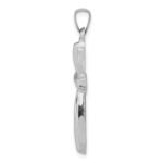 14K White Gold Textured and Polished Passion Cross Pendant - Image 2