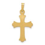 14K and White Rhodium Diamond Fleur De Lis Cross with Heart Pendant - Image 4