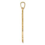 14k Polished Fleur De Lis Cross Pendant - Image 2