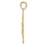 14k Gold Polished INRI Medium Crucifix Pendant - Image 2