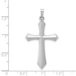 14K White Gold Polished Passion Cross Pendant - Image 4
