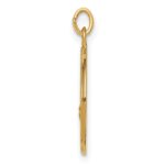 14k Polished and Satin Solid Small St. Florian Medal Round Pendant - Image 2
