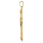 14k Two-tone Hollow Polished Draped Cross - Image 2