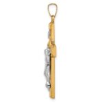 14k Two-tone Hollow Polished Center -X- Crucifix - Image 2