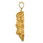 14k Hollow Polished and Satin Large Jesus Medal - Image 2