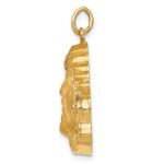 14k Hollow Polished and Satin Medium Jesus Medal - Image 2
