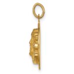 14k Polished and Satin Small Round Jesus Medal - Image 2