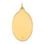 14k Polished and Satin Solid Medium St. Christopher Medal Oval Pendant - Image 4