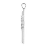 14k White Gold Polished and Satin Hollow Cross with Our Lady of Guadalupe Pendant - Image 2