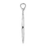 14k White Gold Polished and Satin Solid Miraculous Medal Round Pendant - Image 2