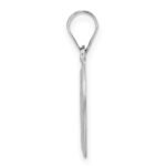 14k White Gold Polished and Satin Hollow St Anthony Medal Small Oval Pendant - Image 2
