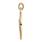 14k Polished and Satin Solid Reversible Praying Hands and Serenity Prayer Disc Pendant - Image 2