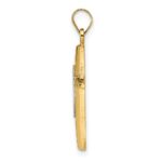 14k Two-tone Polished Solid Double Cross Pendant - Image 2