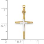 14k Two-tone Polished Solid Double Cross Pendant - Image 3