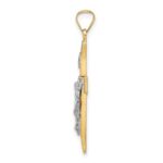14k Two-tone Polished Hollow INRI Crucifix Cross Pendant - Image 2