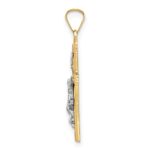 14k Two-tone Polished Solid INRI Crucifix Pendant - Image 2
