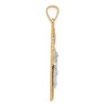 14k Two-Tone Hollow INRI Iona Crucifix Pendent - Image 2