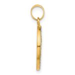 14K and White Rhodium Polished and Satin Hollow Our Lady of Mt. Carmel Medal Round Pendant - Image 2