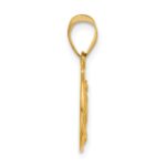 14k Polished and Satin Solid Miraculous Medal Plain Back Pendant - Image 2