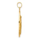 14k Polished and Satin Solid Miraculous Medal Oval Pendant - Image 2