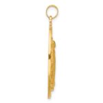 14k Polished and Satin Solid Miraculous Medal Oval Pendant - Image 2
