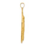 14k Polished and Satin Solid Large Miraculous Medal Oval Pendant - Image 2