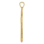14k Two-tone Textured Hollow Budded St Benedict Cross Pendent - Image 2